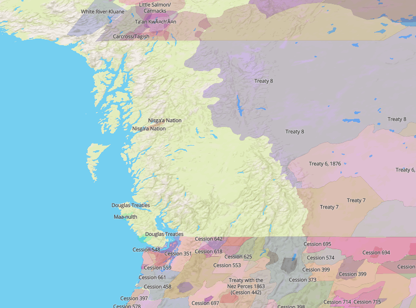 Map of Treaties in BC